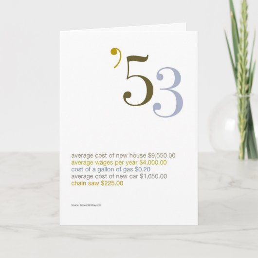1953の誕生日のおもしろい事実 カード (正面)