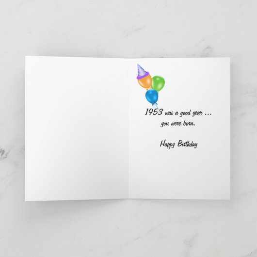 1953の誕生日年のおもしろいの細事 カード (内部)