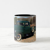 1953シボリーピックアップトラックグリーンヴィンテージサンタ ツートーンマグカップ (中央)