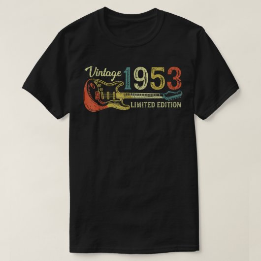 1953年おもしろい誕生日ギフト男性へギター恋人69日 Tシャツ (デザイン正面)