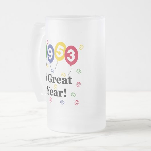 1953年すばらしい年の誕生日 フロストグラスビールジョッキ (正面左)