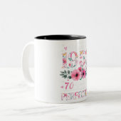 1953年に作られた70歳フローラ70誕生日ギフト ツートーンマグカップ (正面左)