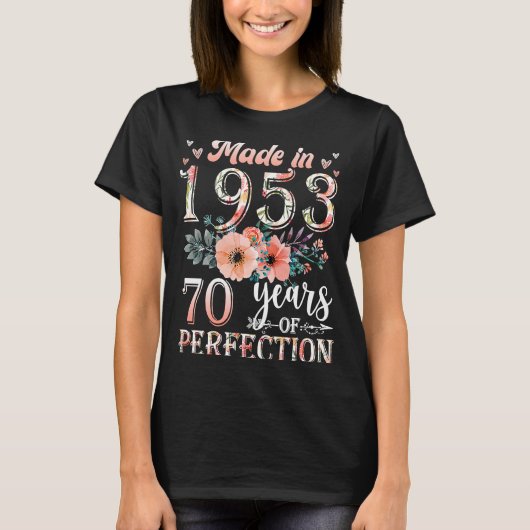 1953年に誕生70歳のフローラ Tシャツ (正面)