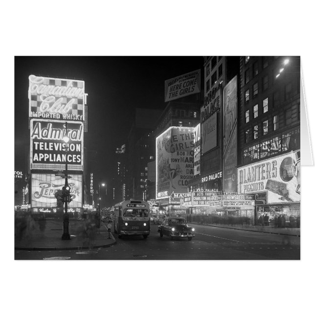 1953年のタイムズスクエアの夜景 (正面横)