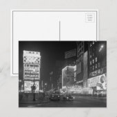 1953年のタイムズスクエアの夜景 ポストカード (正面/裏面)