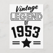 1953年のヴィンテージ伝説 ポストカード (正面)