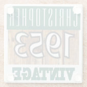 1953年の名前のヴィンテージガラスコースター ガラスコースター (裏面)