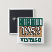 1953年の名前のヴィンテージ・ボタン 缶バッジ (正面&裏面)