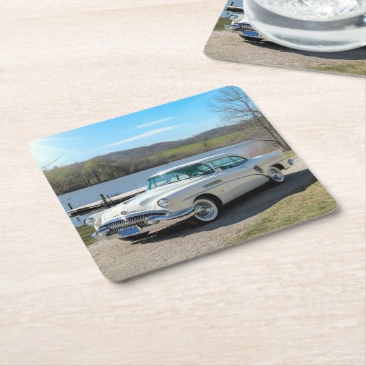 1953年アメリカの自動車、ビュイック・スカイラーククラシック スクエアペーパーコースター (アングル)