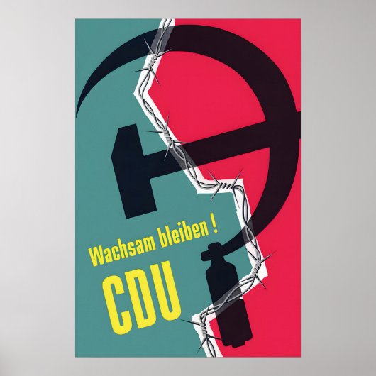 1953年ドイツ選挙ポスター CDU 警戒せよ ポスター (正面)
