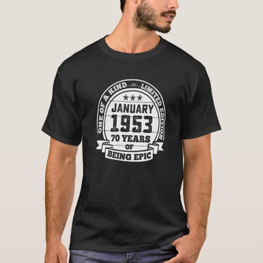 1953年1月70誕生日70年の叙事詩 Tシャツ (正面)
