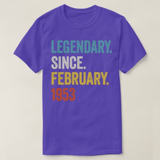 1953年2月70歳の誕生日から70年の伝説 Tシャツ (デザイン正面)