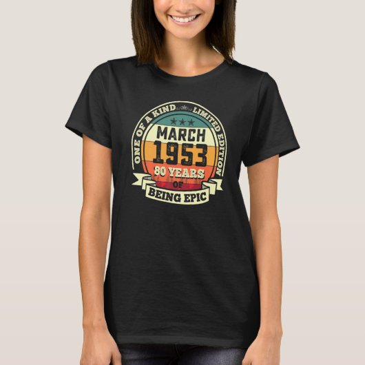 1953年3月70誕生日70年の叙事詩 Tシャツ (正面)