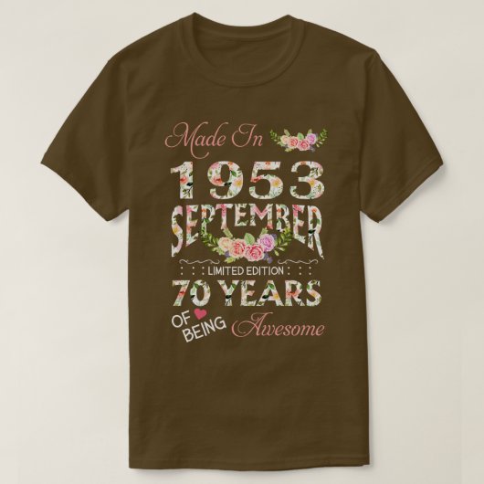 1953年9月に製造されたフローラ70歳のBein Tシャツ (デザイン正面)