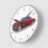1953年 赤いクラシックカーの時計 ラウンド壁時計 (傾斜)