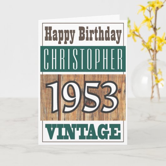 1953生まれ年のグリーティングカード カード (黄色い花)