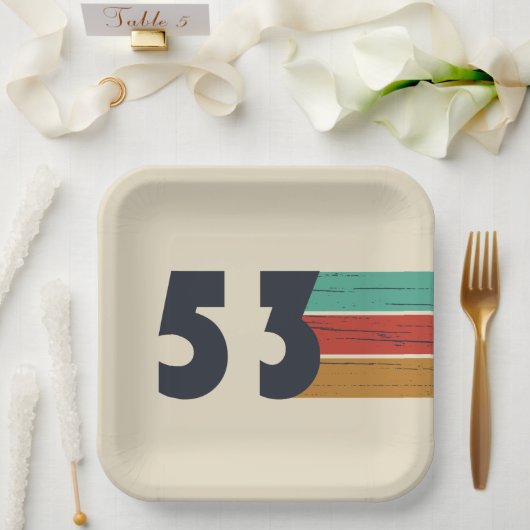 1953生まれ年のヴィンテージ ペーパープレート (ウェディング)