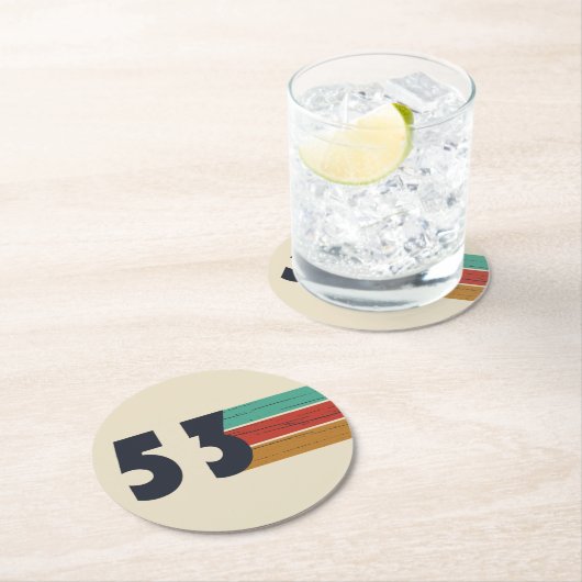 1953生まれ年のヴィンテージ ラウンドペーパーコースター (インサイチュ)