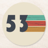 1953生まれ年のヴィンテージ ラウンドペーパーコースター (正面)