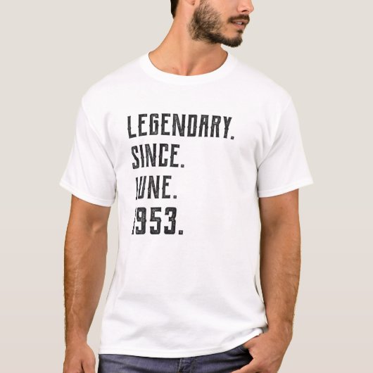 1953生まれ年6月1953年68歳から伝説的 Tシャツ (正面)