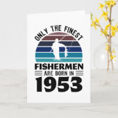 1953生まれ年70誕生日魚釣りギフト カード (黄色い花)