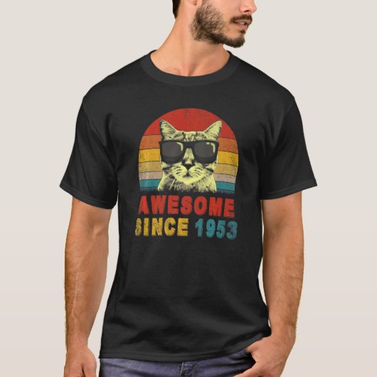 1953素晴らし年から70誕生日猫 Tシャツ (正面)