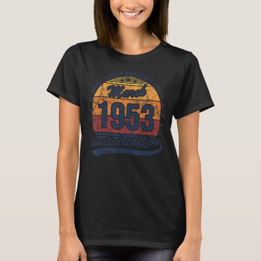 1953素晴らし年3月以来の完全に男の女性バット Tシャツ (正面)