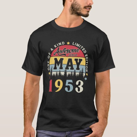 1953素晴らし年5月以来ヴィンテージレトロ誕生日 Tシャツ (正面)