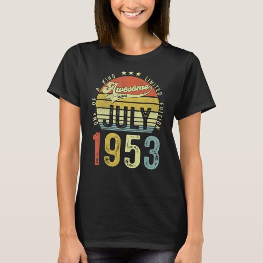 1953素晴らし年7月以来ヴィンテージ69誕生日 Tシャツ (正面)