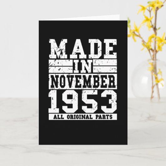 1953誕生日11月ヴィンテージことわざ カード (黄色い花)