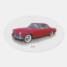 1953赤いクラシック車のシール