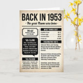 1953 当時のおもしろ事実 誕生日カード カード (黄色い花)