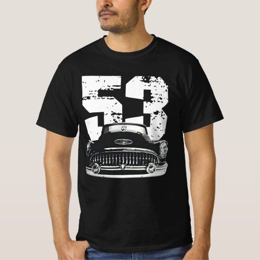 1953 Buick特殊前面グリルシルエット  Tシャツ (正面)