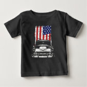 1953 Chevy 210 Front Grill View with Us Flag ベビーTシャツ (正面)