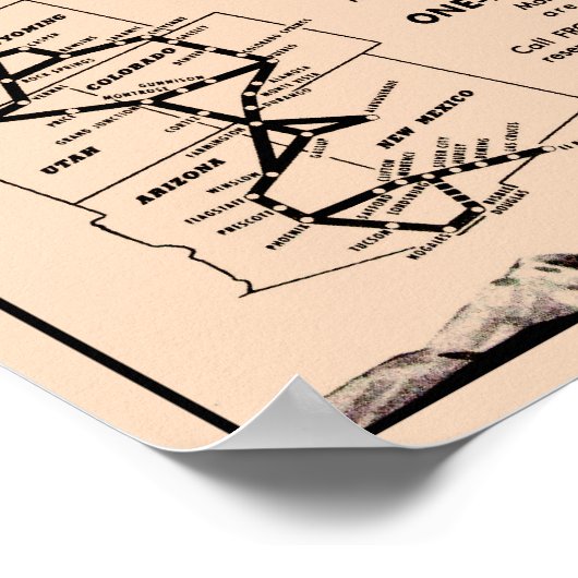 1953 Frontier Airlines Ad Reprint ポスター (角)