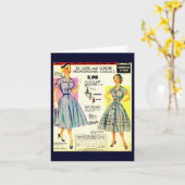 1953 Gimbels Subway Storeドレスセール広告 カード (黄色い花)