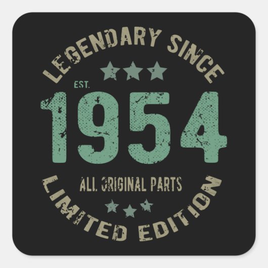1954年から伝説のレジェンド 誕生日ギフト スクエアシール (正面)