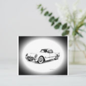 1954年のシボレー・コルベット ポストカード (スタンド正面)