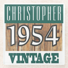 1954年の名前Glass Coasterヴィンテージ ガラスコースター