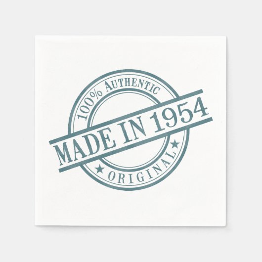 1954年の誕生年間の丸ゴム印のロゴで作られる スタンダードカクテルナプキン (正面)
