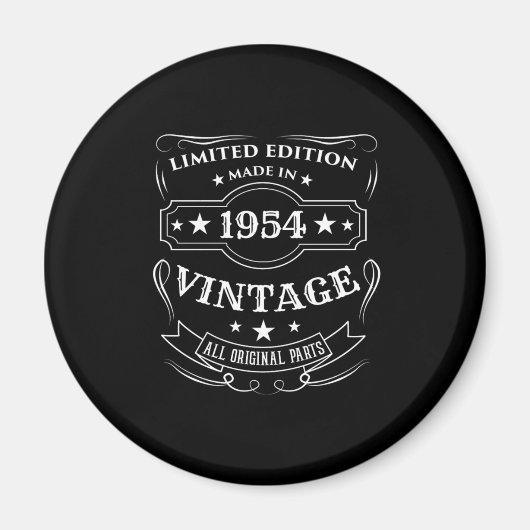 1954年の限定版ヴィンテージ誕生日ギフト マグネット (正面)