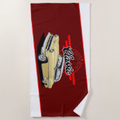 1954年クラシック車 ビーチタオル (正面)