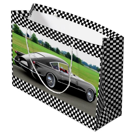 1954年コルベットCorvairコンセプト車モータースポーツ愛好家 ラージペーパーバッグ (裏面アングル)