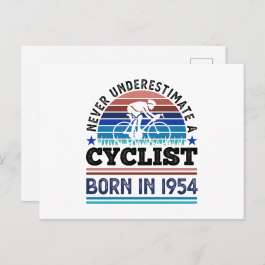 1954年生まれのサイクリスト 70歳の誕生日プレゼント 自転車 ポストカード (正面/裏面)