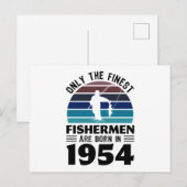 1954年生まれの漁師 70歳の誕生日 釣りギフト ポストカード (正面/裏面)