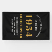 1954年生まれ 70歳誕生日 おめでとう [名前] ブラックゴールド 横断幕 (横)