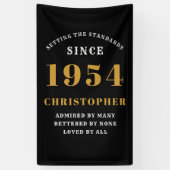 1954年生まれ 70歳誕生日 おめでとう [名前] ブラックゴールド 横断幕 (縦)