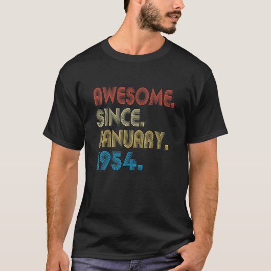 1954年1月以素晴らし来68番目の誕生日ギフト Tシャツ (正面)