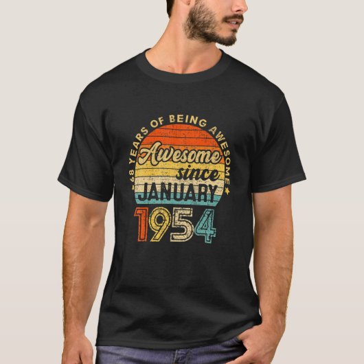 1954年1月68誕生日ギフト68年 Tシャツ (正面)