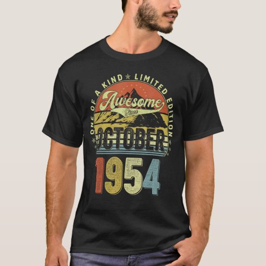 1954年10素晴らし月68日生以来68歳 Tシャツ (正面)